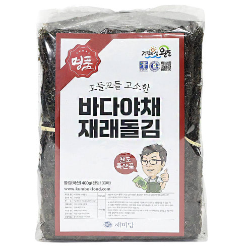 완도 금복식품 바다야채 재래돌김100매 1속